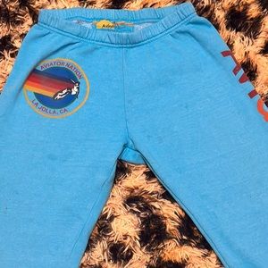 Neon blue Aviator nation sweatpants size medium